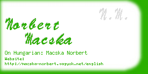 norbert macska business card